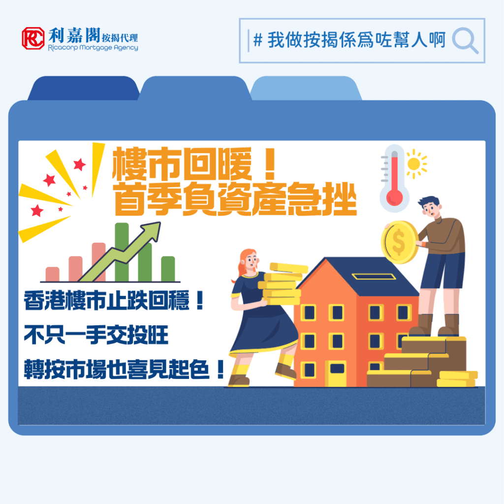 剛過去的2026年第一季，本港樓市在經濟逐步復甦及發展商積極推盤的帶動下，交投氣氛明顯回暖。根據金管局日前公布的兩項統計數字，三月份按市交出了一份亮麗成績表，無論是負資產宗數的顯著回落，還是住宅按揭貸款審批額的強勁反彈，都反映出市場信心正在穩步恢復。其中，部分數據反映坊間準業主的按揭策略正悄然起了變化。
